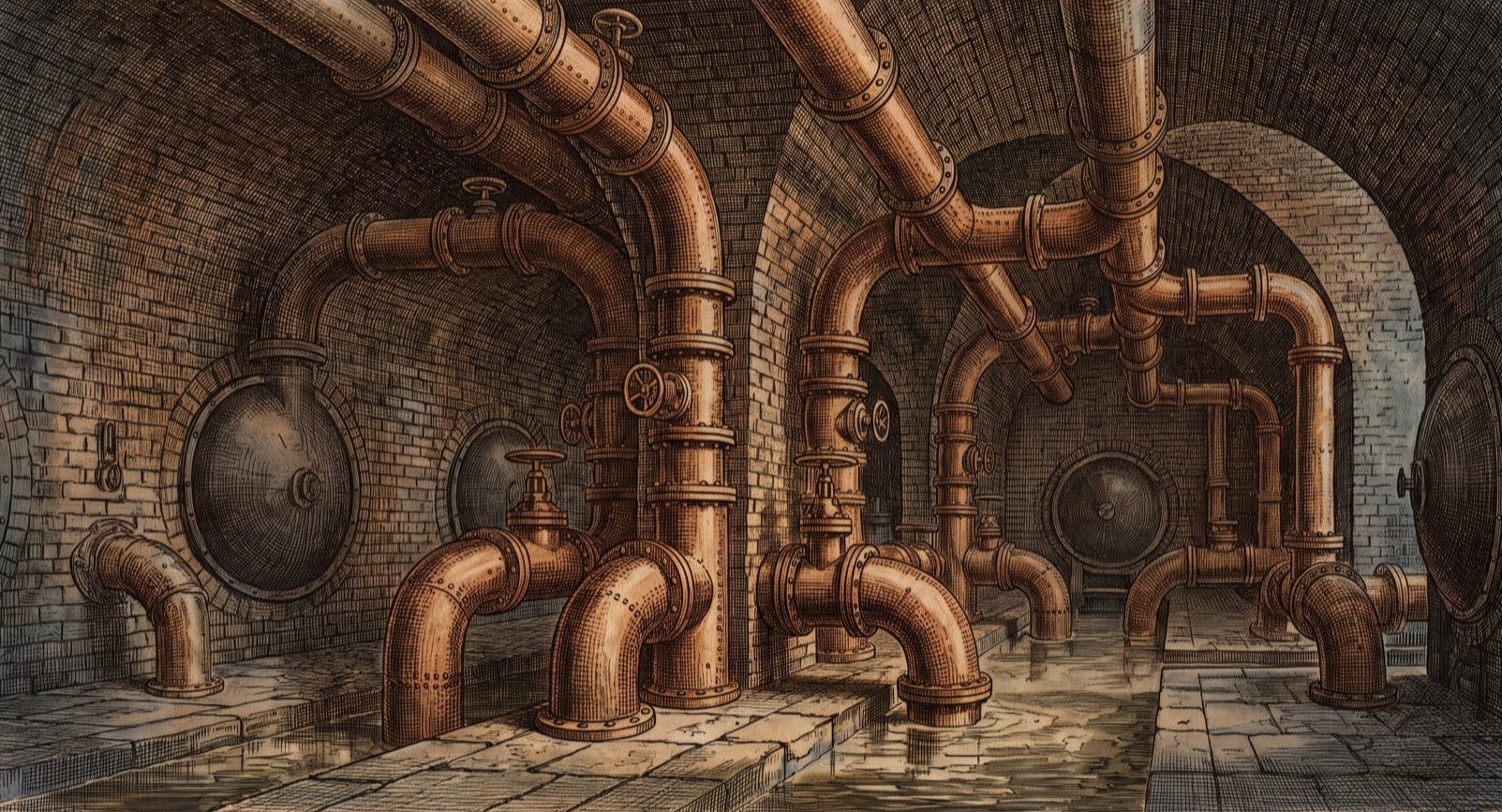 Floor III — circulation, copperplate background
